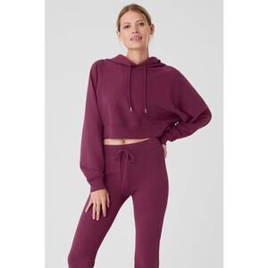 Alo Yoga Wild Berry Accolade Jogger Pants Double Take Hoodie Set Small